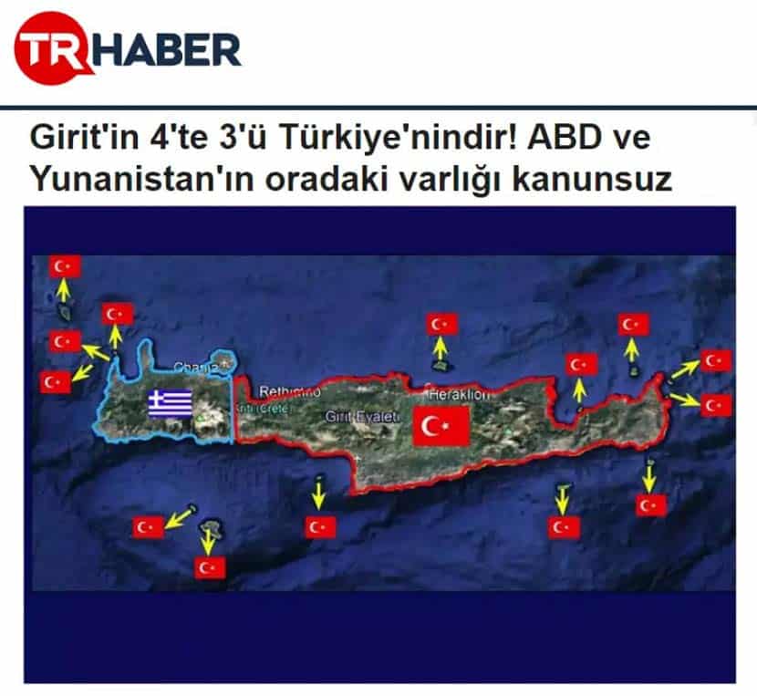 TR Haber - 3/4 της Κρήτης, ανήκουν στην Τουρκία 