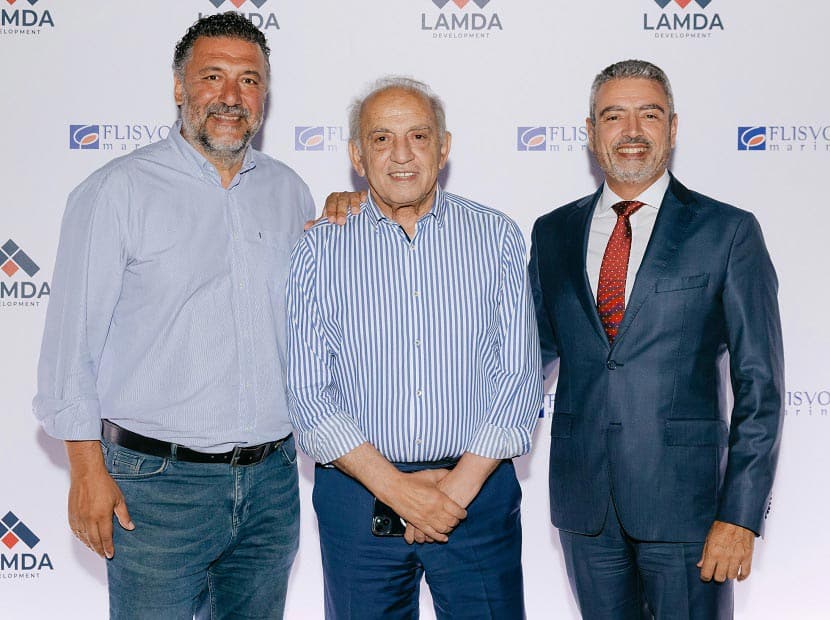 Γιάννης Φωστηρόπουλος (Δήμαρχος Παλαιού Φαλήρου), Διονύσης Χατζηδάκης (Βουλευτής Νοτίου Τομέα Αθηνών), Σταύρος Κατσικάδης (Managing Director Lamda Marinas Investments)