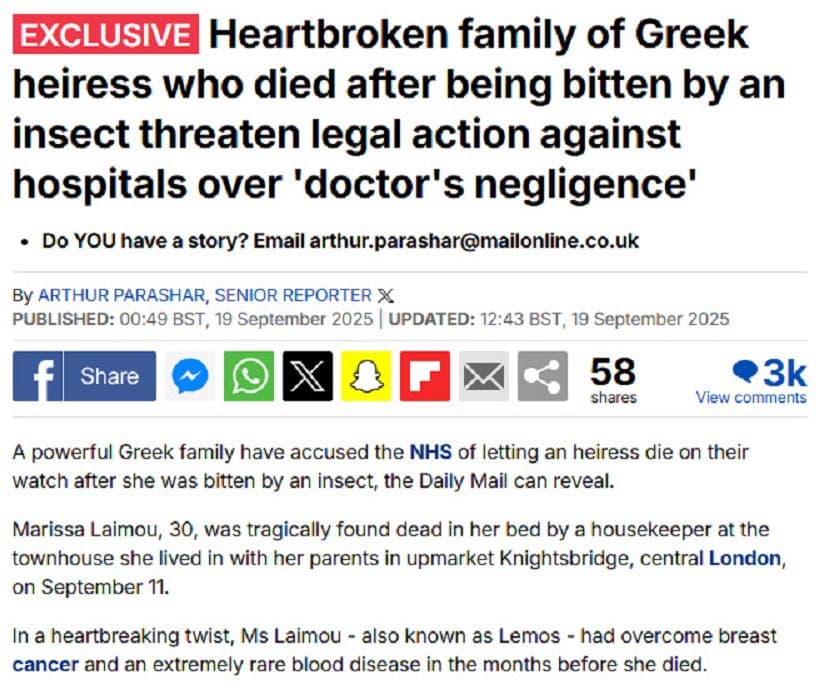 Μαρίσσα Λαιμού - Daily Mail