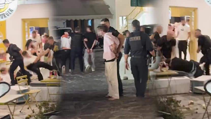 Οι Ιταλοί τουρίστες και αστυνομικοί στη Μύκονο