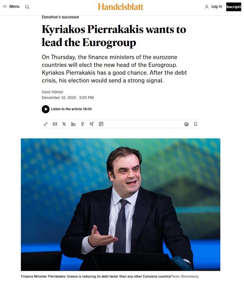 Κυριάκος Πιερρακάκης - Handelsblatt