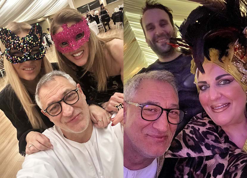 Ο Γιώργος Ντάβλας με την Τίνα Μεσσαροπούλου, την Iωάννα Μπεκίρη, την Αννα-Μαρία Ρογδάκη και τον Άλεξ Σταυρίδης